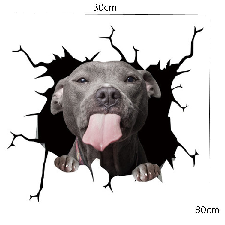7 PCS Animal Wall Stickers Puppy Hole Car Window Static Sticker