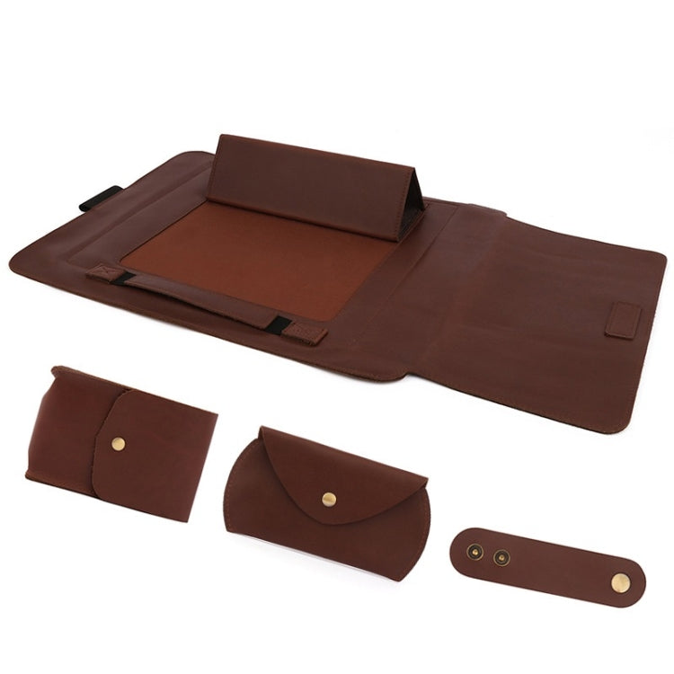 4 in 1 13.3 inch Notebook Retro Cowhide Protective Cover Set