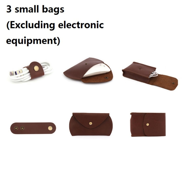 4 in 1 13.3 inch Notebook Retro Cowhide Protective Cover Set