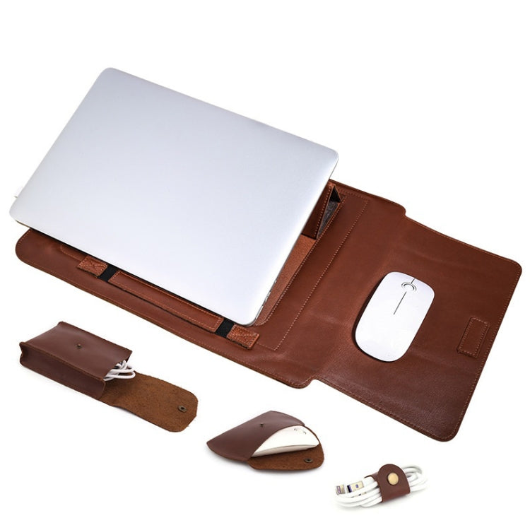 4 in 1 13.3 inch Notebook Retro Cowhide Protective Cover Set