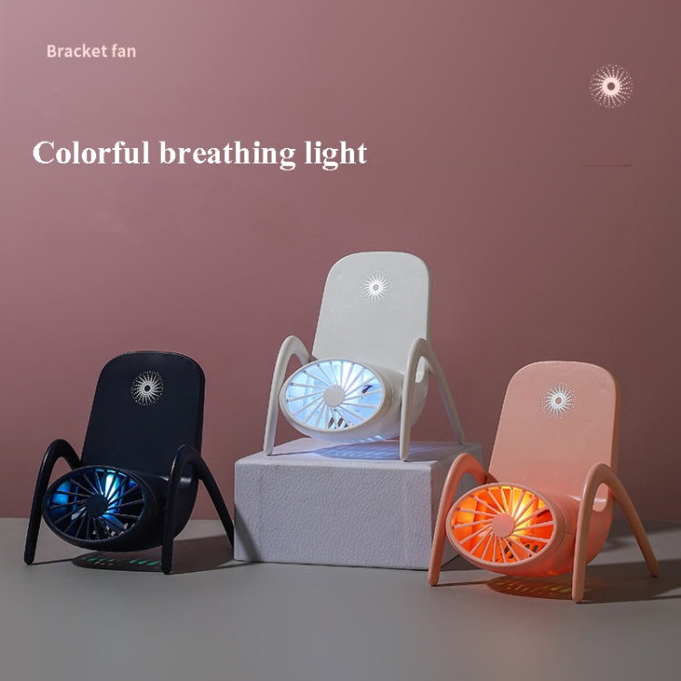 Mobile Phone Holder Small Fan USB Charging With Breathing Light Mini Desktop Fan Holder
