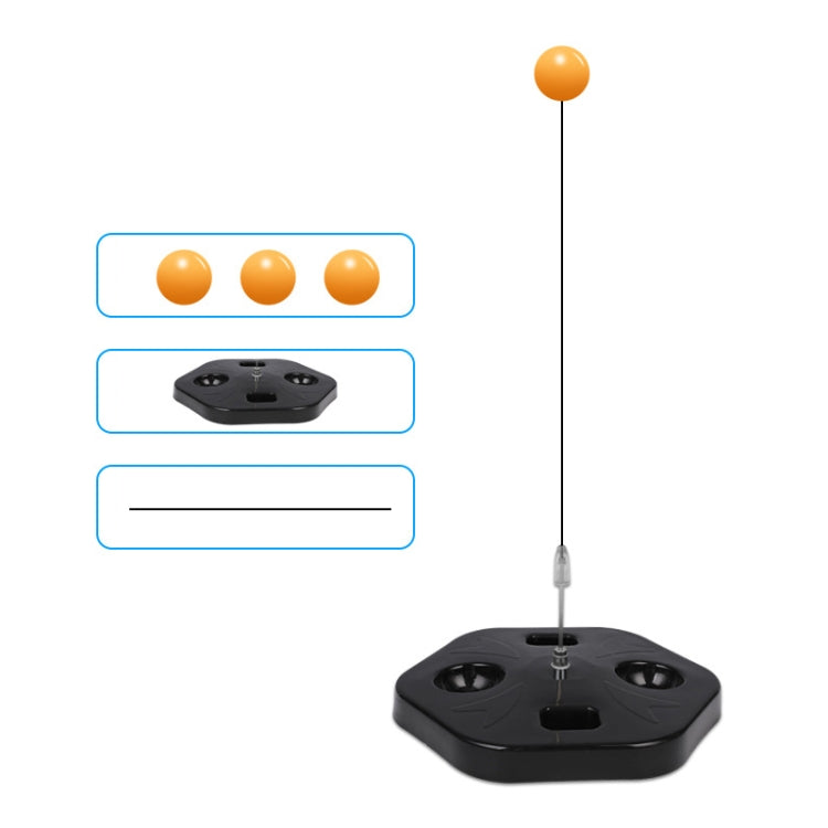 Single Table Tennis Trainer Elastic Flexible Shaft Fixed Ball Training Device, Specification: Black Without Racket
