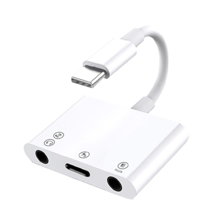 Type-C Male Audio Adapter for Phone Live Sound Card Monitor, Interface form: 3.5mmx2 + Type-C
