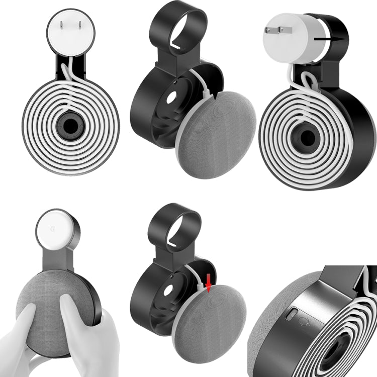 Wall-Mounted Bracket Power Cable Storage For Google Nest Mini