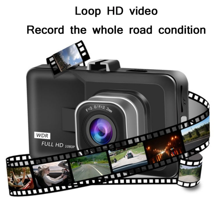 3.0 Inch HD 1080P Wide-Angle Driving Recorder With Reversing Image Specification: Normal Definition Single Record(Black)