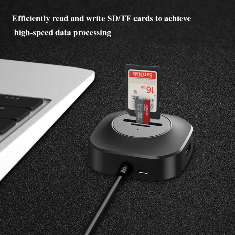 H25-3.0 3 x USB Port + TF/SD Card Reader Computer Notebook High-Speed Hub Splitter