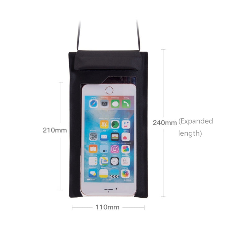 FT2088 Mobile Phone Waterproof Transparent Seal Bag Swimming TPU Mobile Phone Waterproof Case(Black)