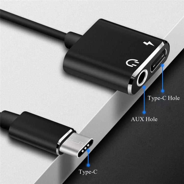 USB-C / Type-C to 3.5mm Aux + USB-C / Type C Earphone Adapter Charger Audio Cable