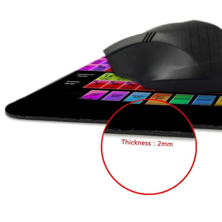 3 PCS Periodic Table Of Chemical Elements Rectangular Mouse Pad Creative Office Learning Non-Slip Mat, Dimensions: Overlock 180 x 220mm