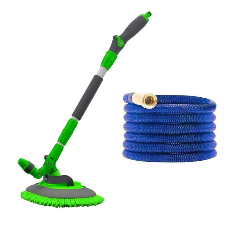 Soft Long-Handled Mop For Car Washing + Telescopic Hose Set, Style: Mop + 30m Pipe (Blue)
