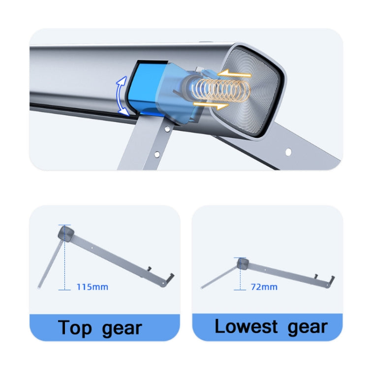 Laptop Desktop Heightening Bracket Portable Aluminum Alloy Portable Lifting Heat Dissipation Base(Silver Gray)