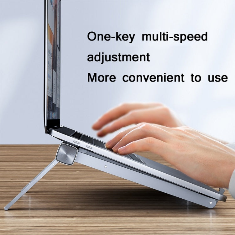 Laptop Desktop Heightening Bracket Portable Aluminum Alloy Portable Lifting Heat Dissipation Base(Silver Gray)