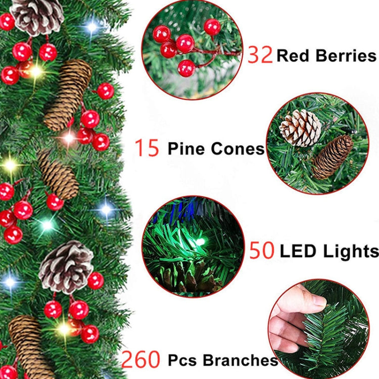 270cm PVC Christmas Decoration Rattan Mall Bar Door Hanging Decoration(With Light)