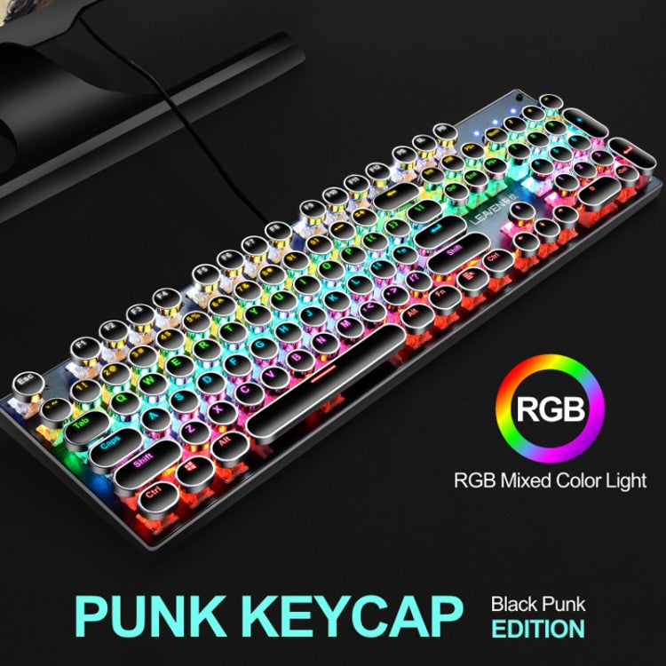 104 Keys Green Shaft RGB Luminous Keyboard Computer Game USB Wired Metal Mechanical Keyboard, Cabel Length:1.5m, Style: Double Imposition Version (Pink White)