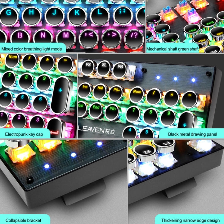 104 Keys Green Shaft RGB Luminous Keyboard Computer Game USB Wired Metal Mechanical Keyboard, Cabel Length:1.5m, Style: Double Imposition Version (Pink White)