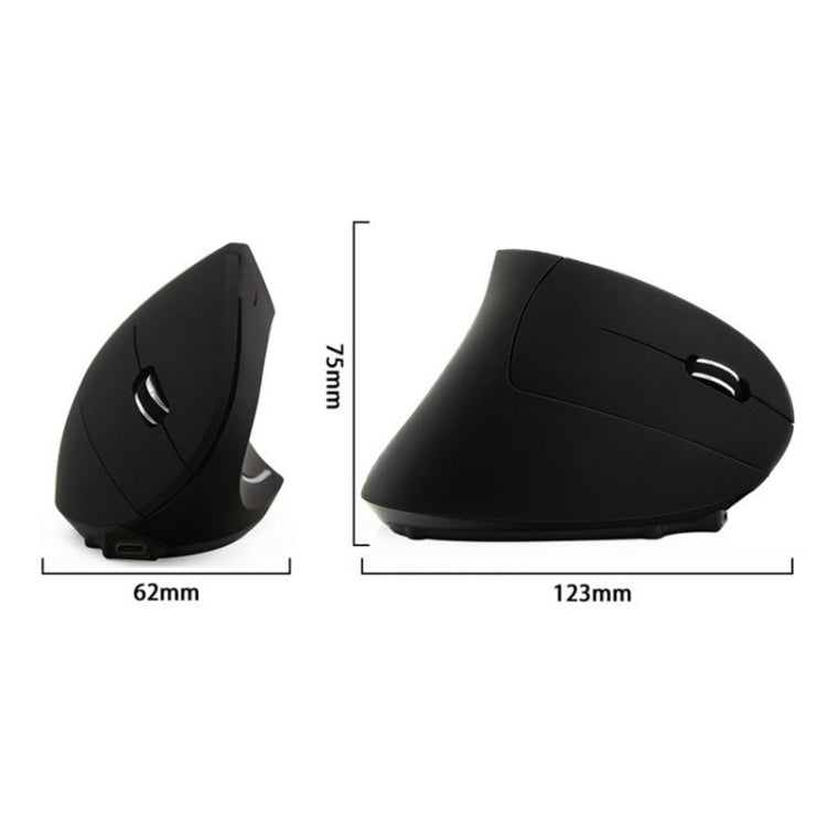JS-5D 6 Keys 2.4G Ergonomic Vertical Mouse Cross-Border Wireless Charging Mouse(Wireless Charging Type)