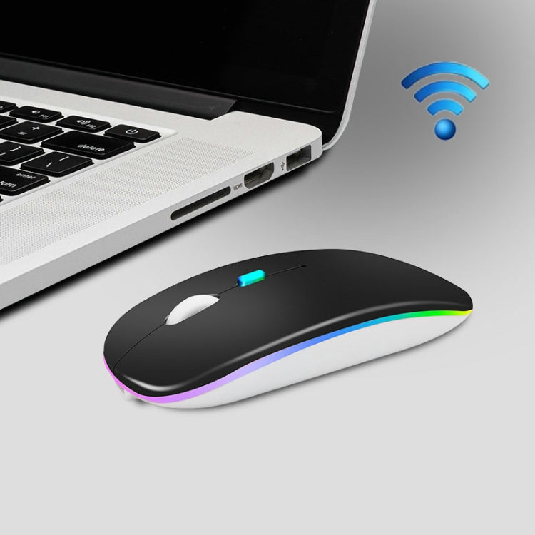 Y20 4 Keys Colorful Glow Charging Mute Mouse Notebook Game Wireless Mouse, Colour: 2.4G Version (Black)
