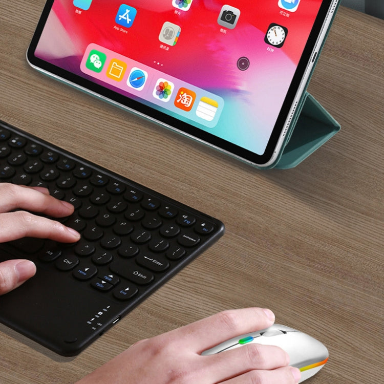 Y20 4 Keys Colorful Glow Charging Mute Mouse Notebook Game Wireless Mouse, Colour: 2.4G + Bluetooth (Black)