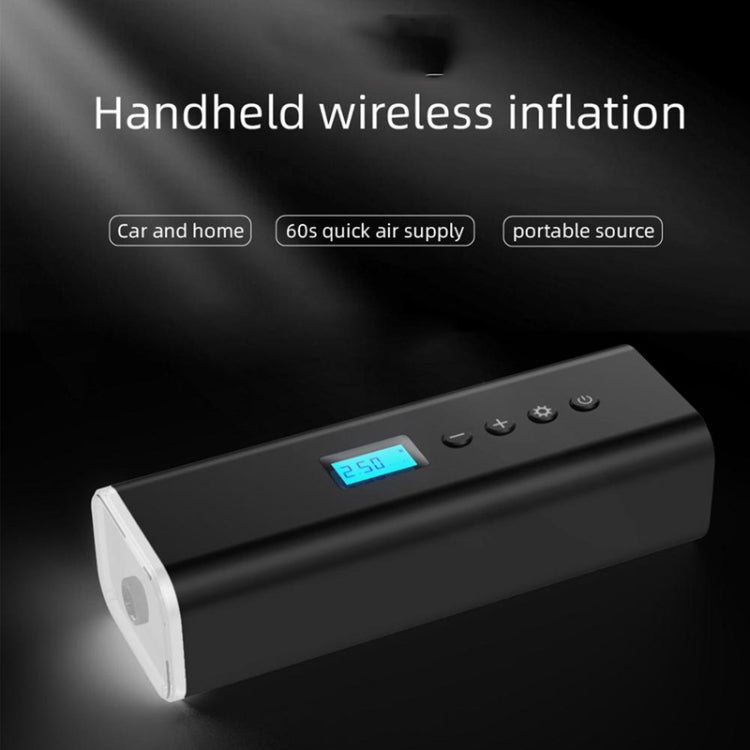 H68 Handheld Mini Wireless Smart Car Inflator Pump Portable Multifunctional Tire Air Pump(Black)