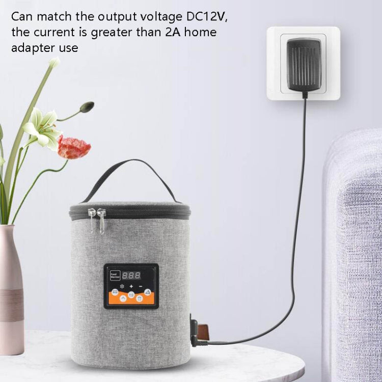 Car Outdoor Bottle Wipes Food Heating Warm Bag Temperature Adjustable Bottle Warmer (Black)