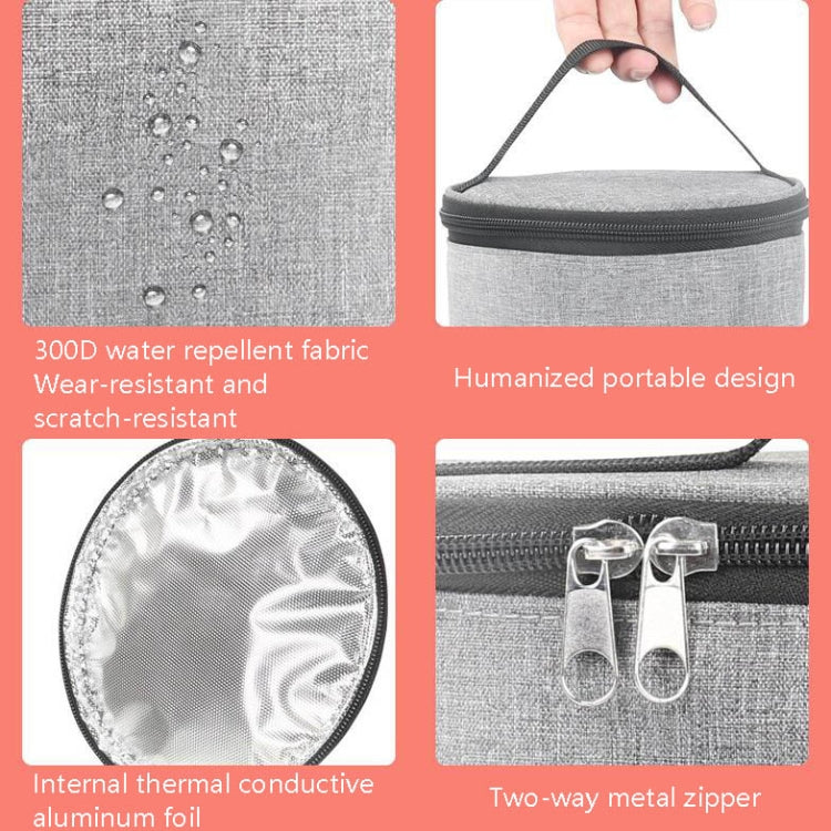 Car Outdoor Bottle Wipes Food Heating Warm Bag Temperature Adjustable Bottle Warmer (Black)