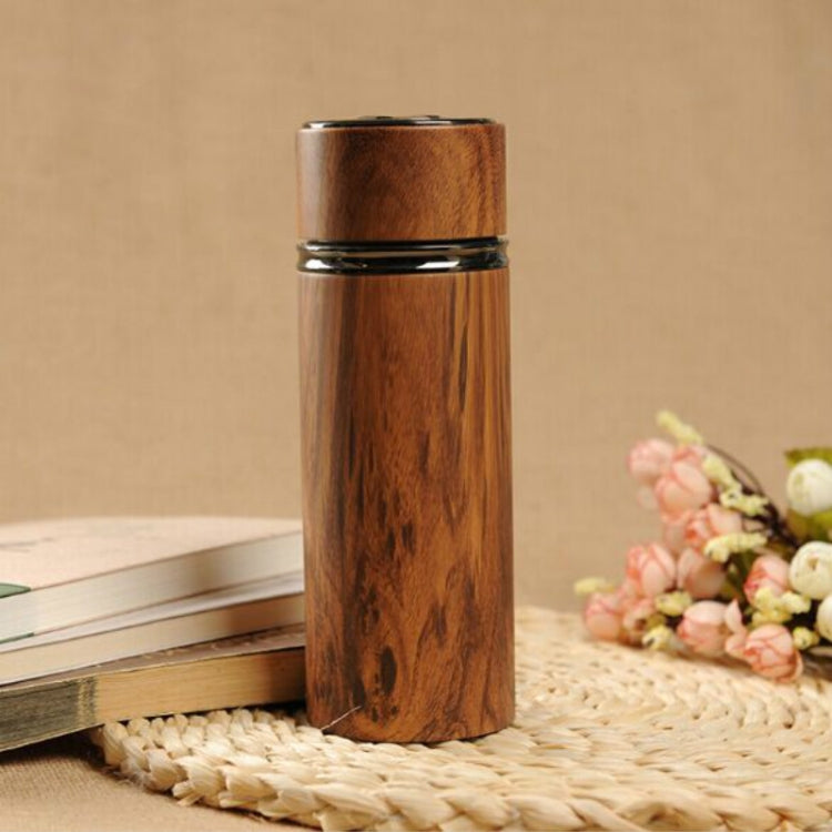280ml Wood Grain Zinc Alloy Purple Sand Magnetic Therapy Tea Mug Thermos Cup