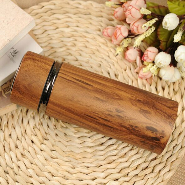 280ml Wood Grain Zinc Alloy Purple Sand Magnetic Therapy Tea Mug Thermos Cup