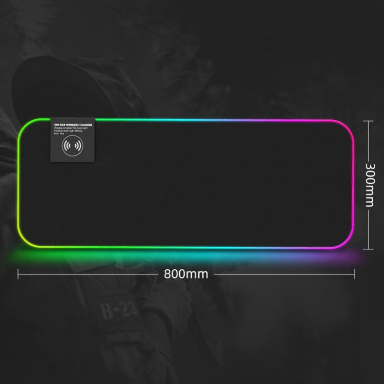 Wireless Charging Luminous Mouse Pad LED Gaming RGB Mouse Pad(Black)