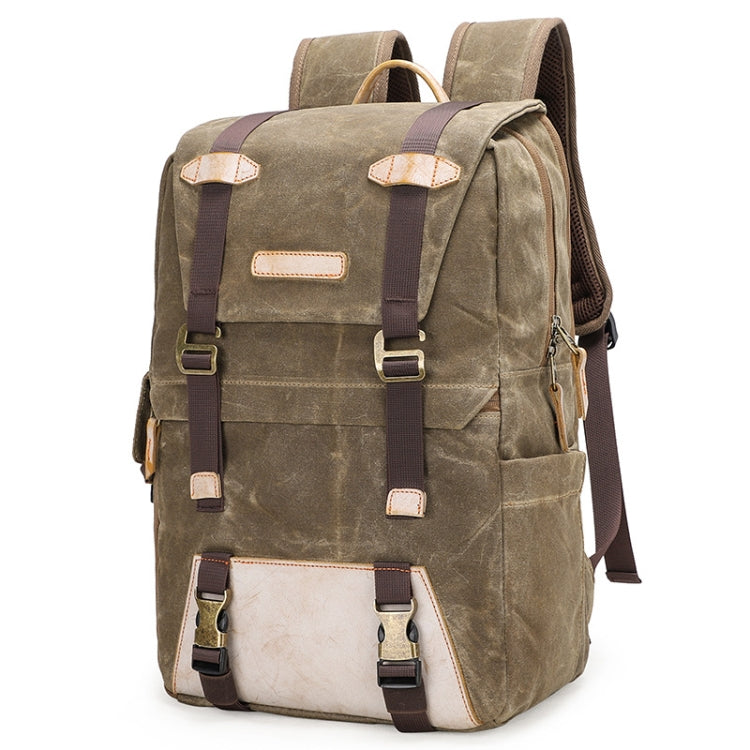 3101 Retro Mirrorless Camera Bag Casual Batik Canvas Shoulders Lens Backpack
