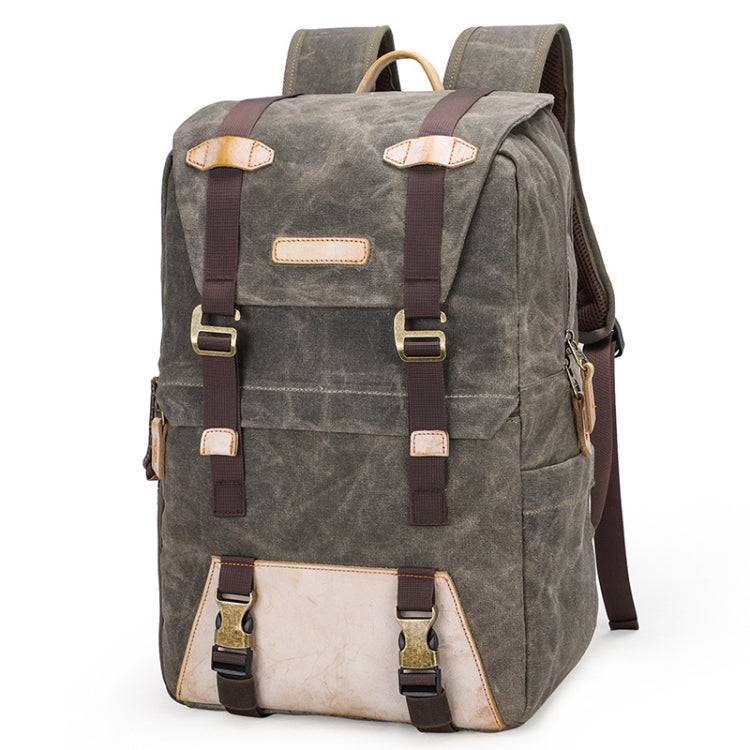 3101 Retro Mirrorless Camera Bag Casual Batik Canvas Shoulders Lens Backpack
