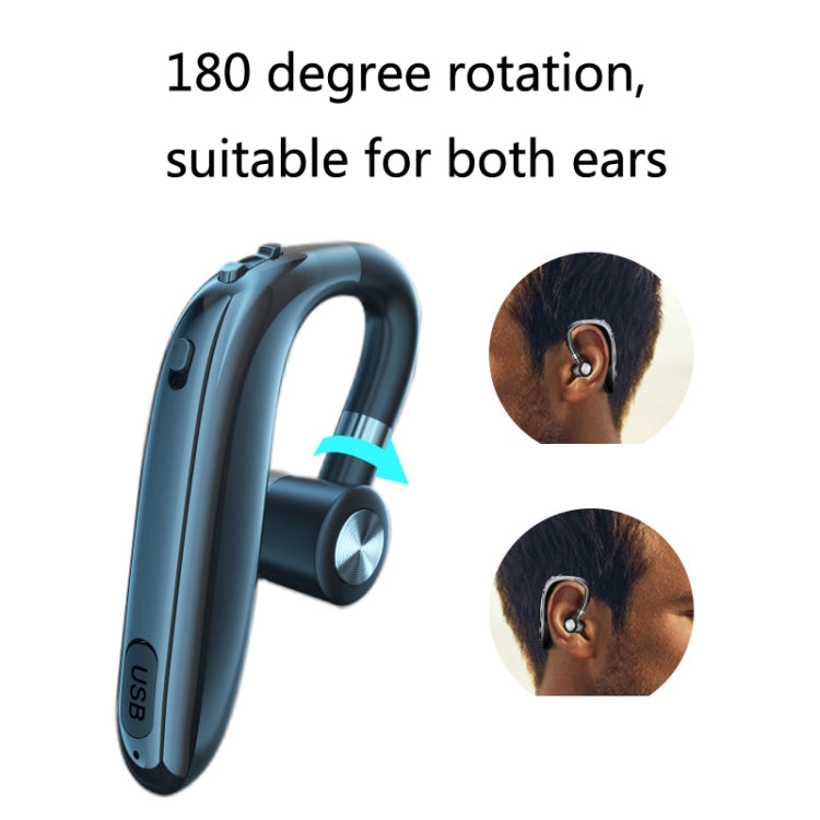 V20 Earhook Wireless Bluetooth 5.2 Earphone Long Endurance Business Vehicle Earphone(Gold+Black)