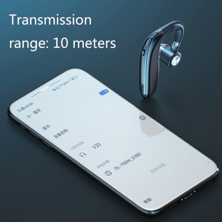 V20 Earhook Wireless Bluetooth 5.2 Earphone Long Endurance Business Vehicle Earphone(Gold+Black)