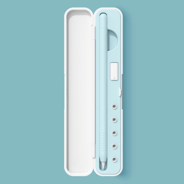 Silicone Stylus Protection Storage Box Box For Apple Pencil 1 / 2 , Specification: 10mm (Glacier Blue)