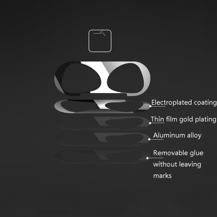 Charging Box Metal Dust Guard Sticker For AirPods Pro(Space Silver)
