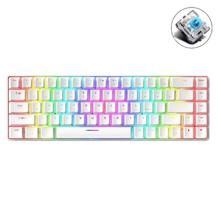 T8 68 Keys Mechanical Gaming Keyboard RGB Backlit Wired Keyboard, Cable Length:1.6m
