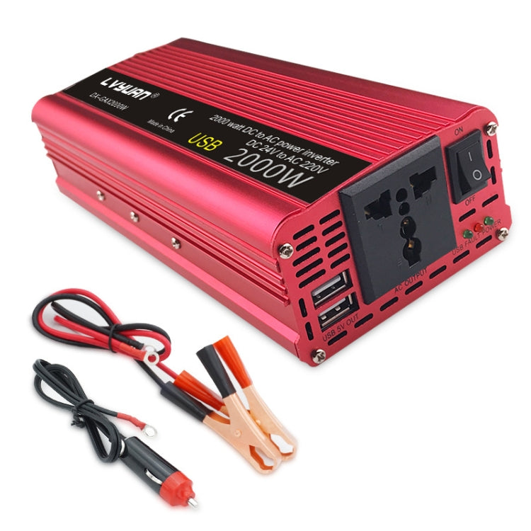LVYUAN Car Inverter Dual USB Power Converter, Specification: 12V to 220V 2000W UK Plug