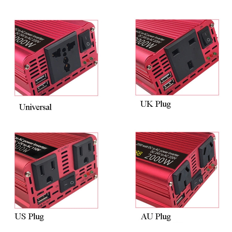 LVYUAN Car Inverter Dual USB Power Converter, Specification: 12V to 110V 2000W US Plug