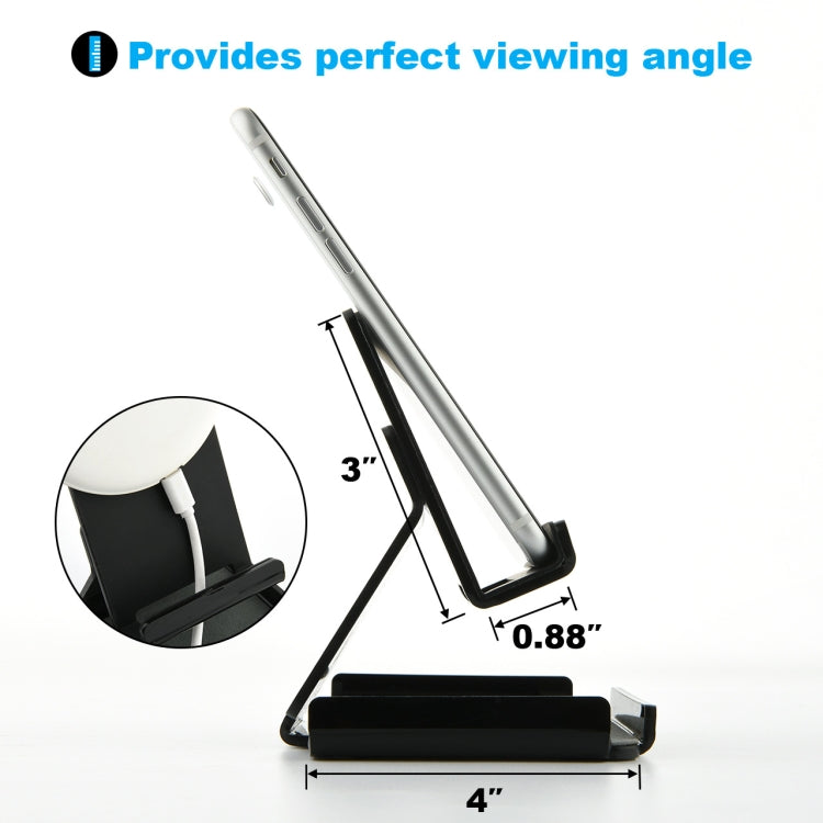 Acrylic Phone Storage Bracket Tablet Desktop Charging Base(Black)