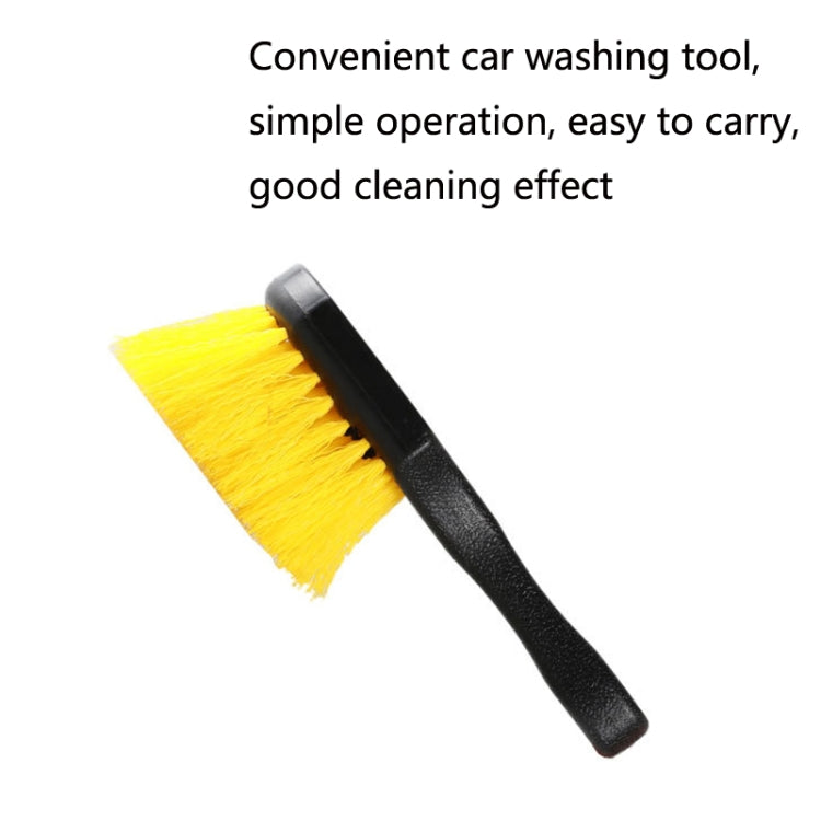 Automobile Tires Multifunctional Short-Handled Cleaning Long-Bristle Brush(Yellow)