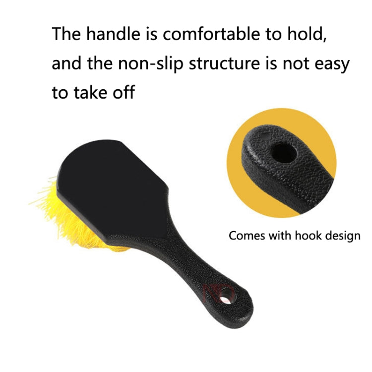 Automobile Tires Multifunctional Short-Handled Cleaning Long-Bristle Brush(Yellow)