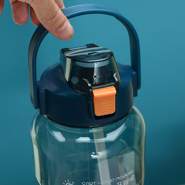 2L Large-Capacity Sports Water Cup Outdoor Drop-Proof Portable Straw Water Bottle
