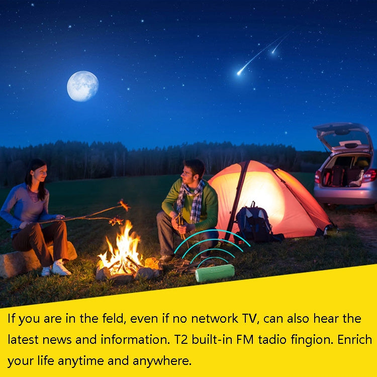 T2 Car Cylindrical Small Speaker with Flashlight Desktop Bluetooth 4.0 Wireless Speaker