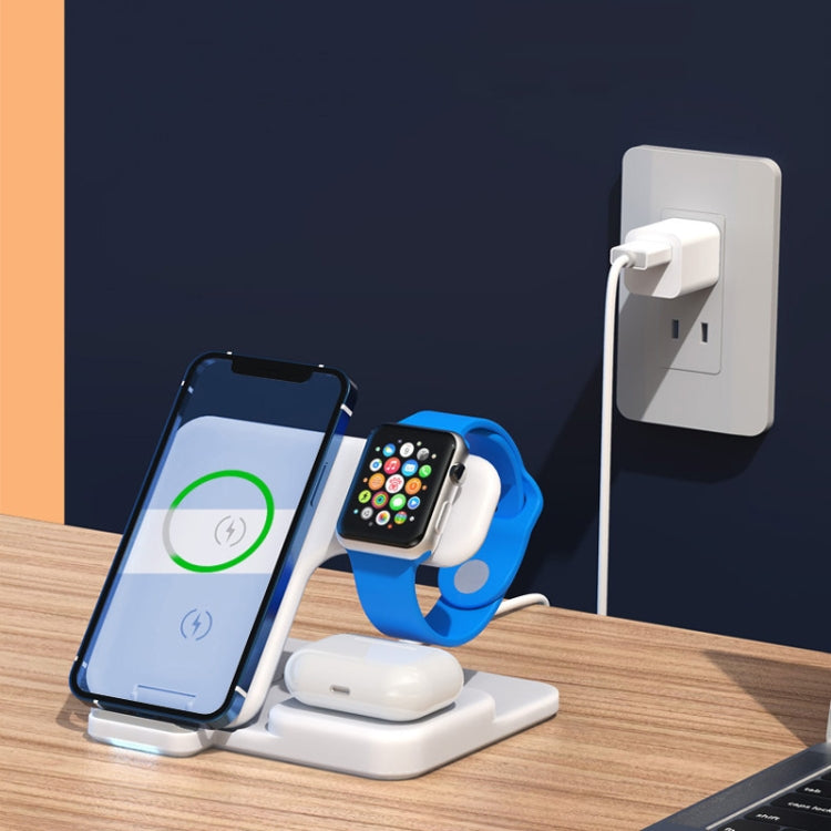 W10 3 in 1 15W Max Portable Folding Wireless Charger For Mobile Phones & iWatch & AirPods