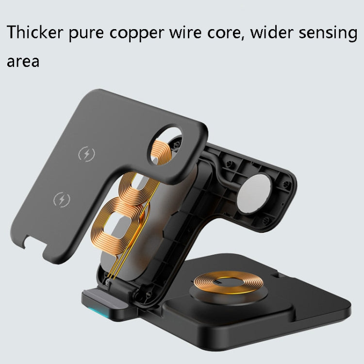 W10 3 in 1 15W Max Portable Folding Wireless Charger For Mobile Phones & iWatch & AirPods