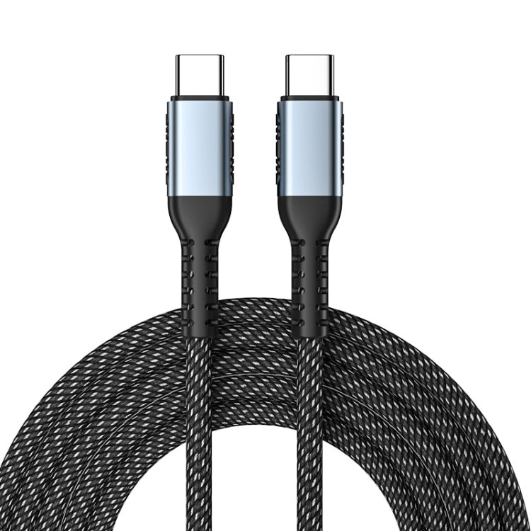2m 100W PD Fast Charge Type-C Male to Male Data Sync Charging Braided Cable, Length:
