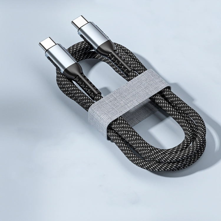 2m 100W PD Fast Charge Type-C Male to Male Data Sync Charging Braided Cable, Length: