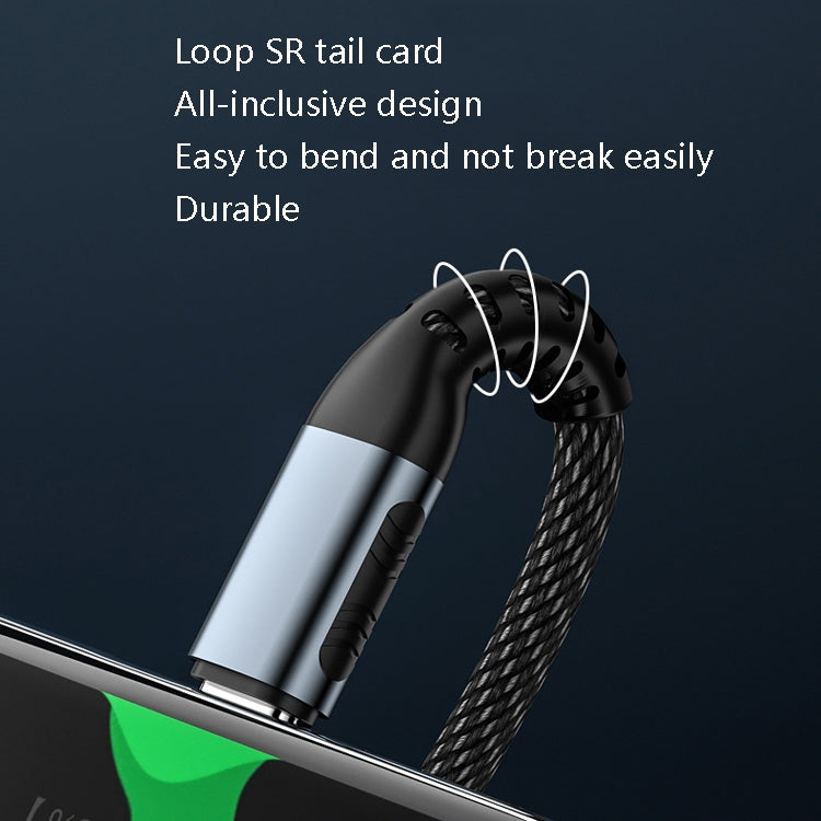 2m 100W PD Fast Charge Type-C Male to Male Data Sync Charging Braided Cable, Length: