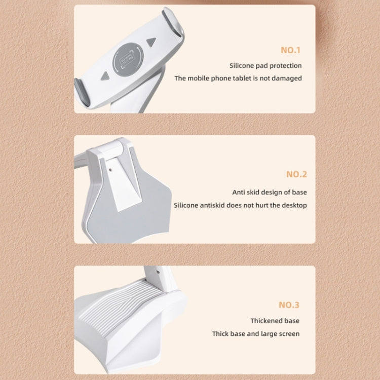 Online Learning Desktop Folding Stand Suitable For 7-15 inch Mobile Phone/Tablet(White Gray)