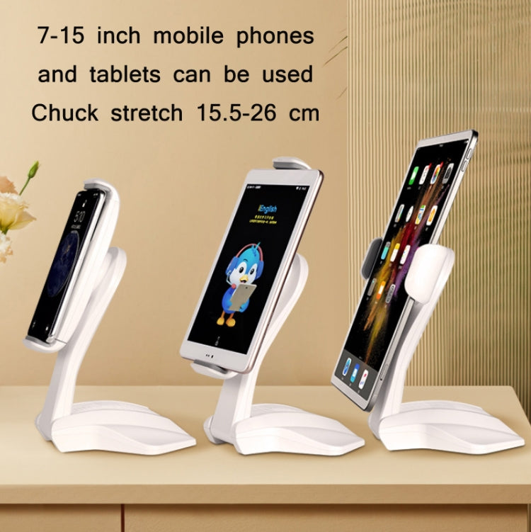 Online Learning Desktop Folding Stand Suitable For 7-15 inch Mobile Phone/Tablet(White Gray)