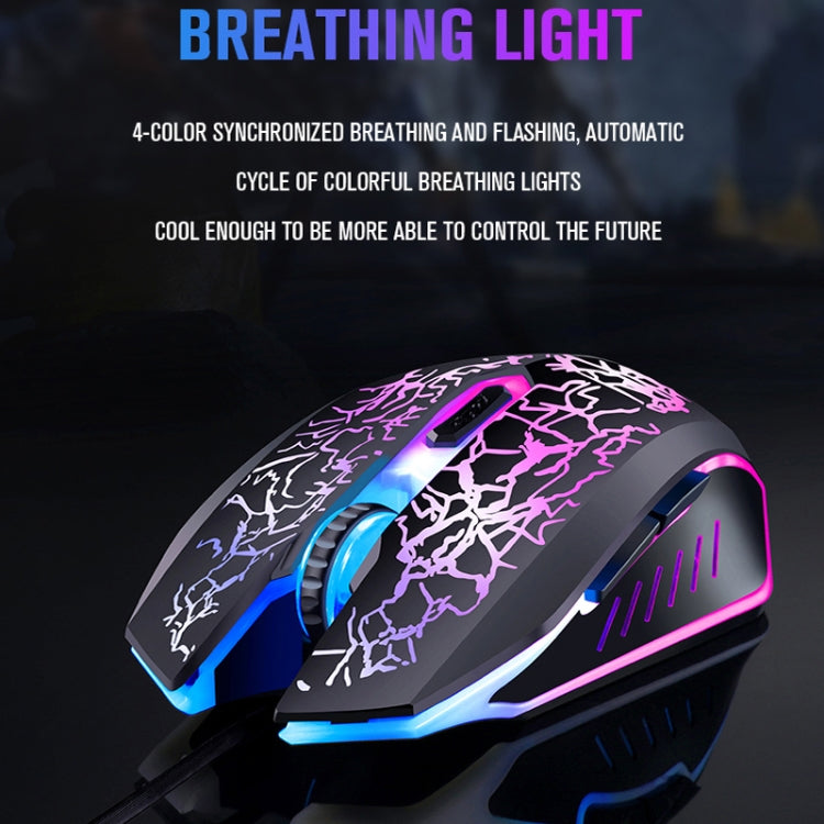 LD-126 4 in 1 Luminous Keyboard + Mouse + Earphone + Mouse Pad Set